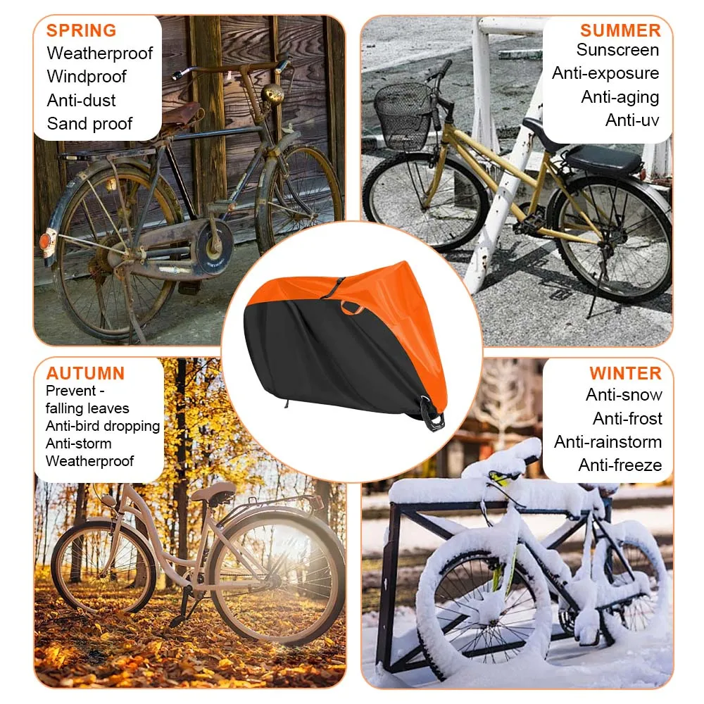 غطاء دراجة مصنوع من مادة 210D مقاس 200*70*110 سم، مناسب للدراجات النارية المقاومة للماء والغبار والثلج #5