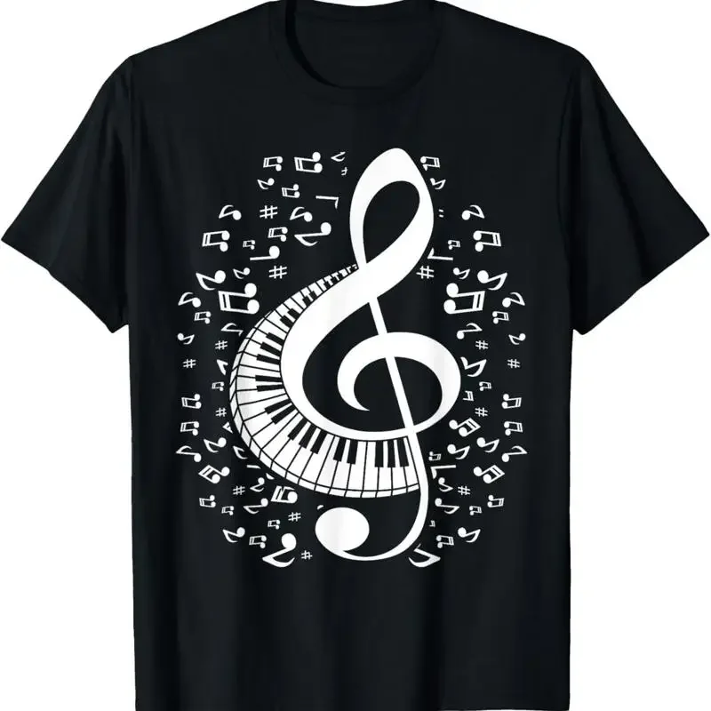 Treble Clef Keyboard Classical Music Notes Pianist Piano T Shirt