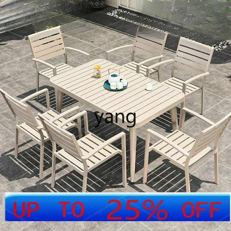

LTT outdoor tables and chairs courtyard open-air aluminum alloy combination waterproof and sunscreen chair