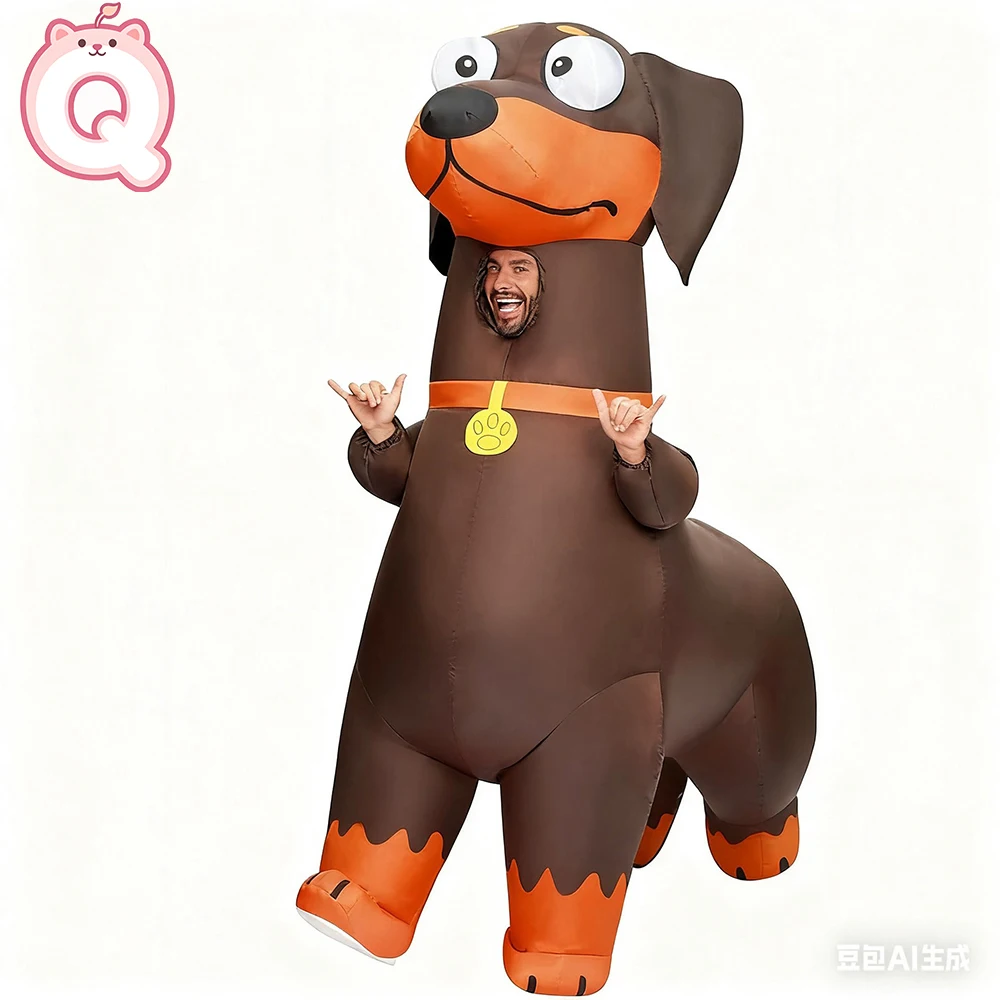 

Halloween Dachshund Doll Inflatable Costume Amusement Park Cosplay Walking Cartoon Clothes Animals Theme Party Dog Prop Clothing