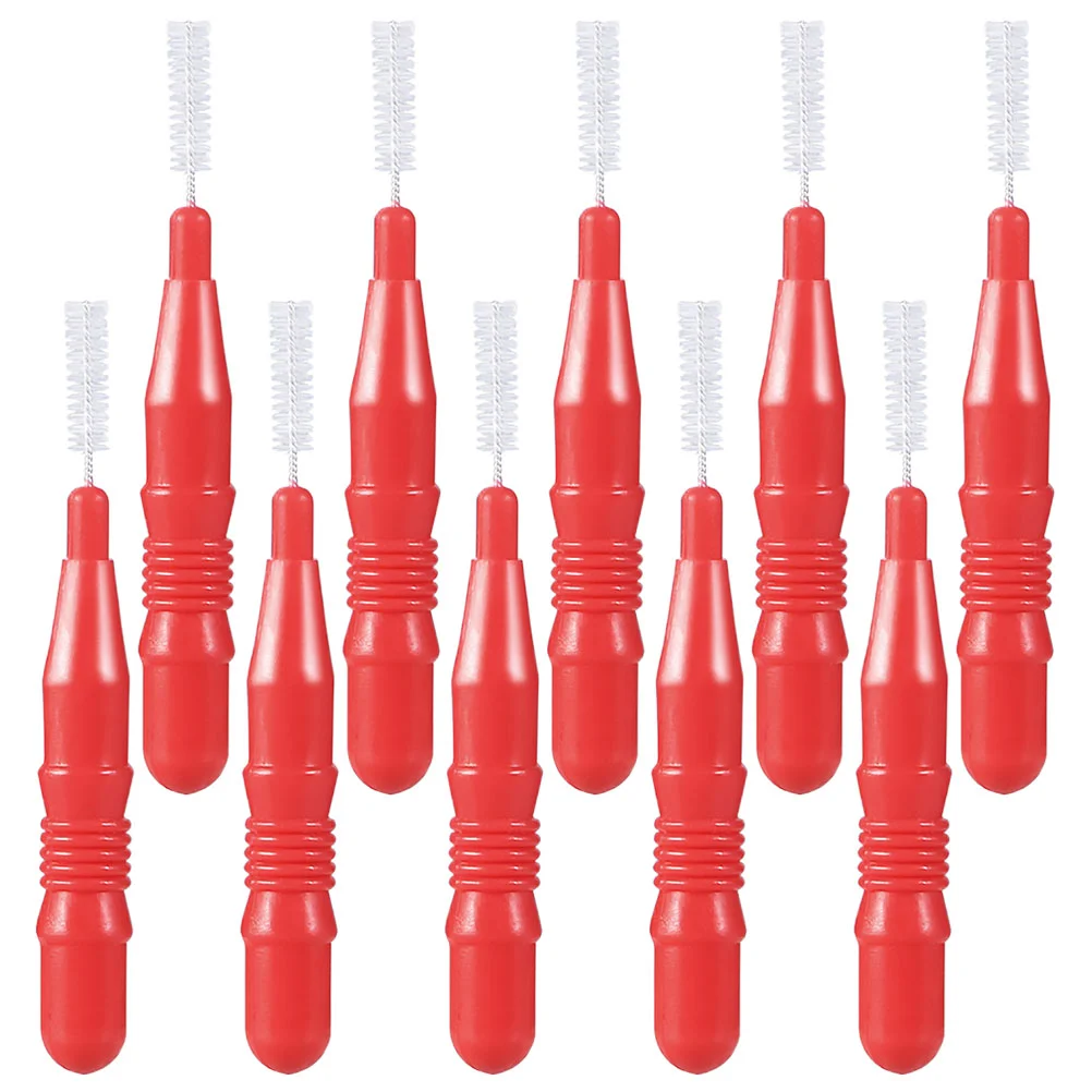 50 Pcs Dental Floss Interdental Brush Oral Care Accessory Teeth Cleaning Accessories Plastic Hygiene Tool Red