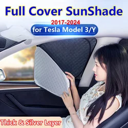 for Tesla Model Y 2024 Sun Shade New Model 3 Highland Sunshade Front Side Window Windshield Skylight Privacy Shading Accessories