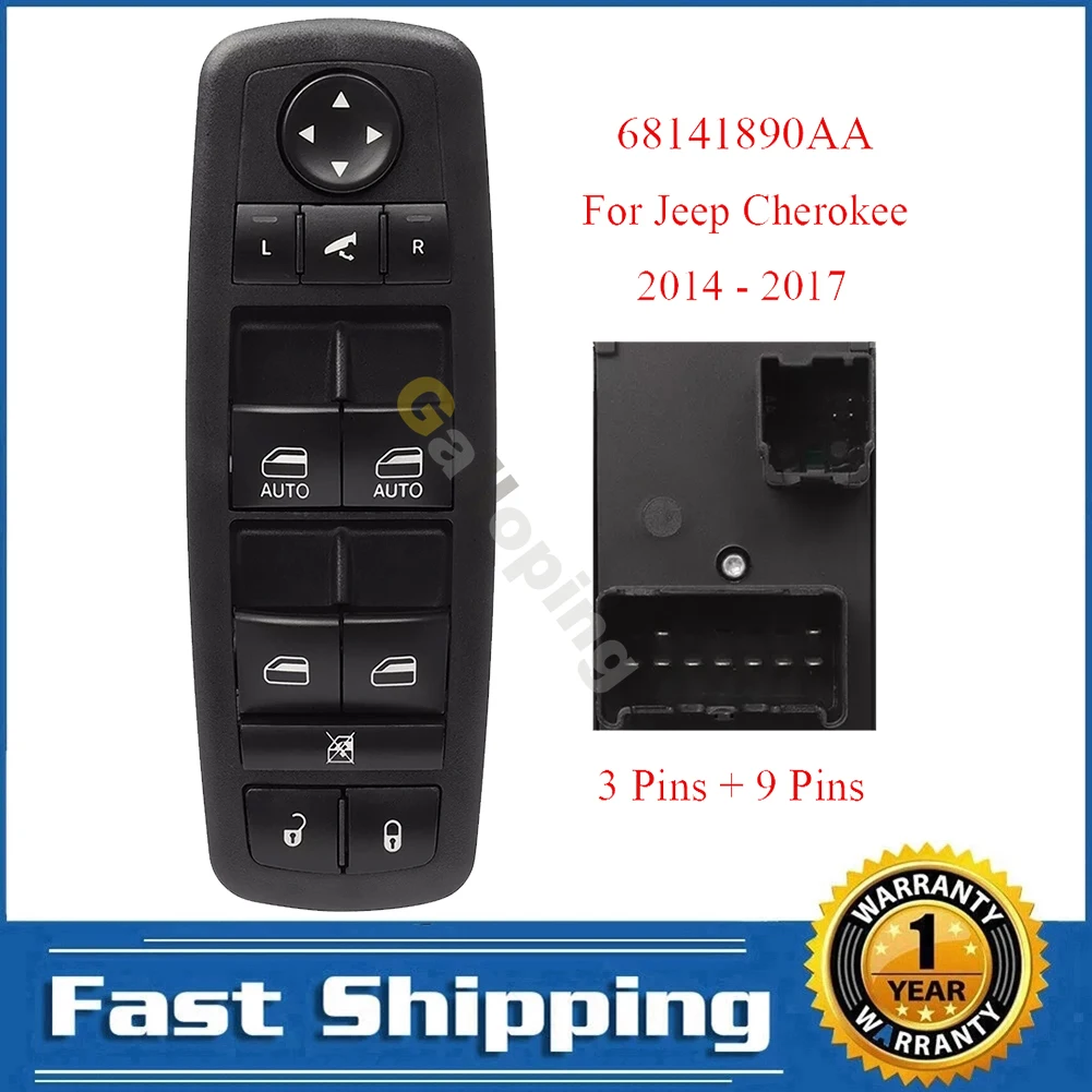 For Jeep Cherokee 2014 2015 2016 2017 Electric Power Master Window Switch Control Regulator Button 68141890AA Car Accessories