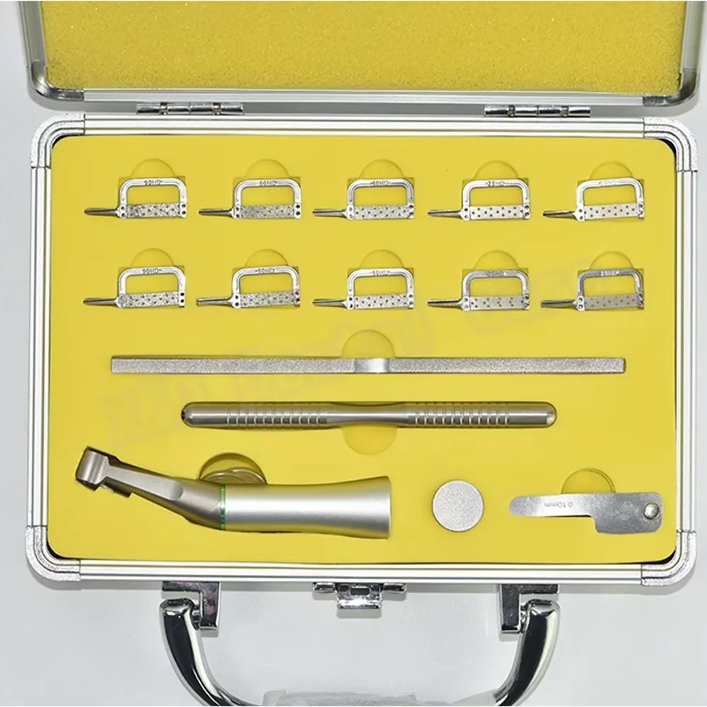 Kit alternativo de redução de esmalte interproximal ortodôntico, sistema ipr dental com ferramentas de tiras autoclaváveis de contra-ângulo 4:1