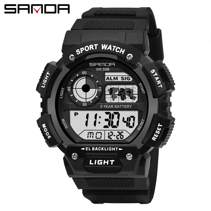 2022 Fashion Sanda Top Brand Sports Men\'s Watches Luxury Military Quartz Watch Male Waterproof S Shock Clock Relogio Masculino