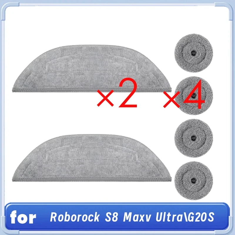 A26T-Mop Pads Refills For Roborock S8 Maxv Ultra/ G20S Robot Vacuum Dual Sonic Vibrations Modules Edge Mop Pads