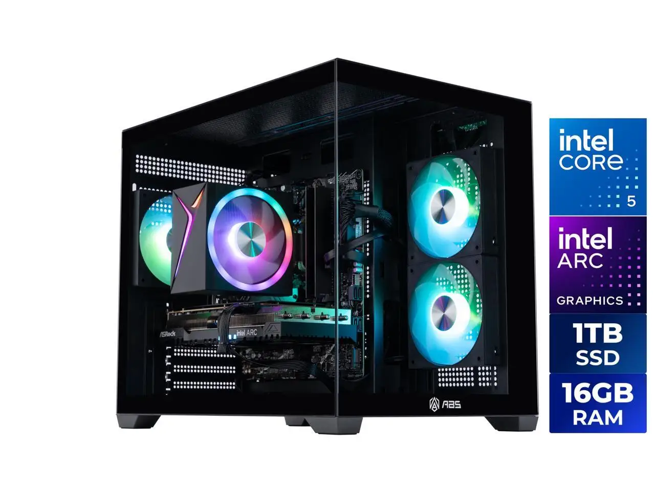 ABS Flux II Aqua Gaming PC - Windows 11 - Intel Core 5 120 - Arc A750 8GB - 16GB DDR4 3200 - 1TB M.2 SSD