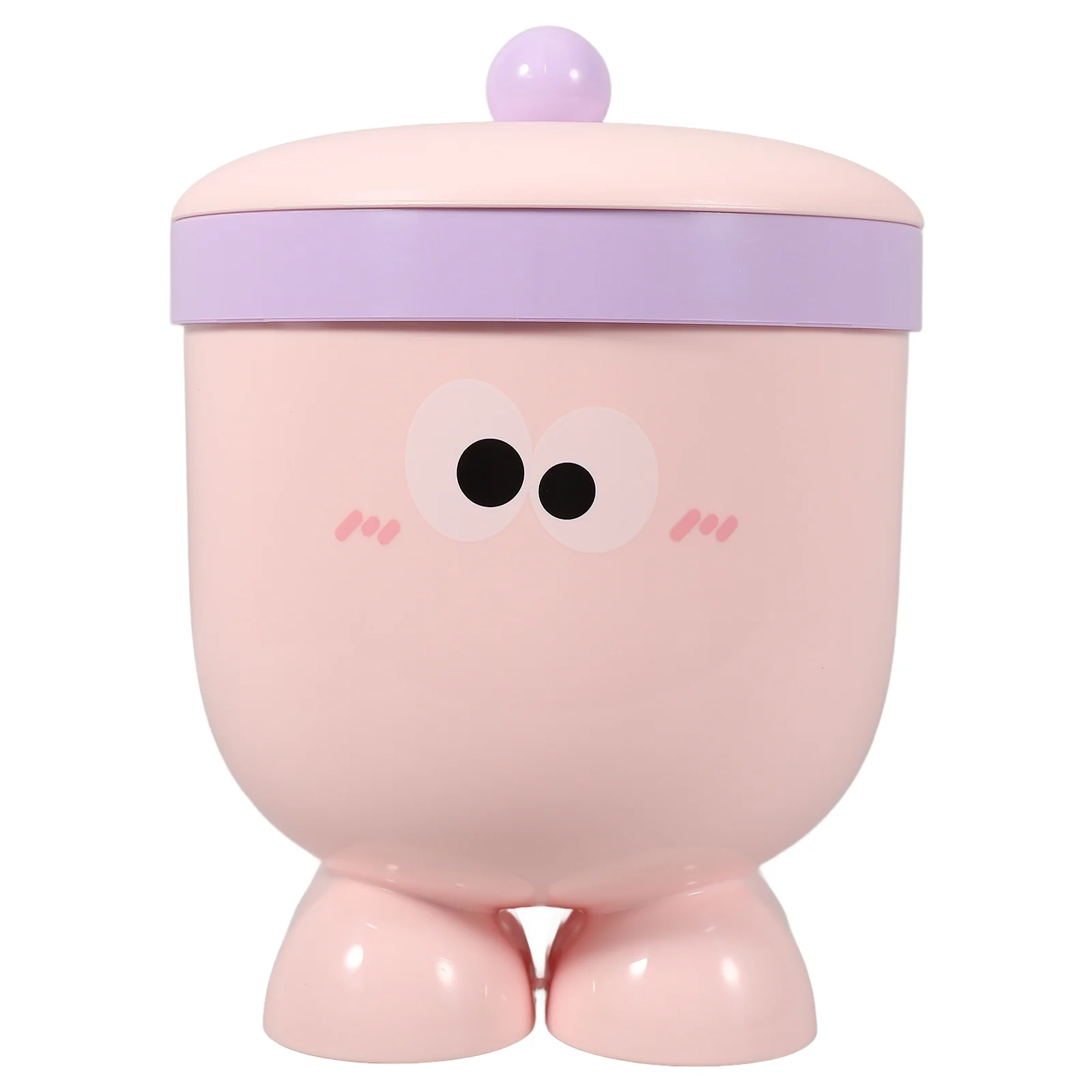 

Trash Can with Lid Bathroom Small Bin Clear Bedroom Garbage Cartoon Baby Diaper Wastebasket