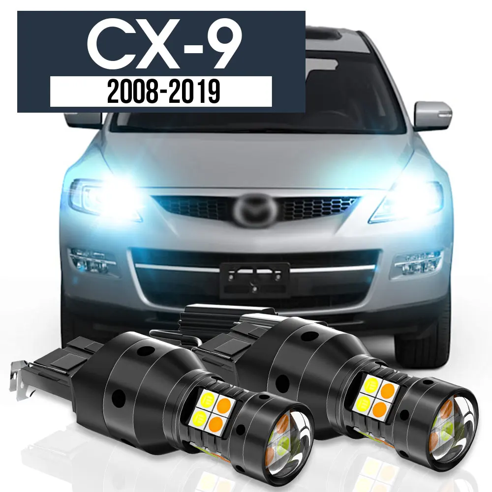 

2x LED Dual Mode Turn Signal+Daytime Running Light Blub DRL Canbus Accessories For Mazda CX-9 CX9 2008-2019 2014 2015 2016 2017