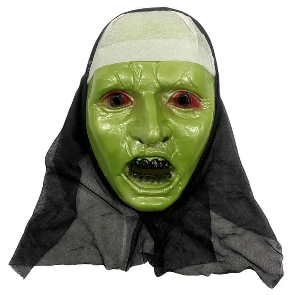 Costume Props Yellow Face Priest Mask Full Face Eye Mask One-eyed Bleeding Ghost Head Mask High Quality Headwear Halloween Mask