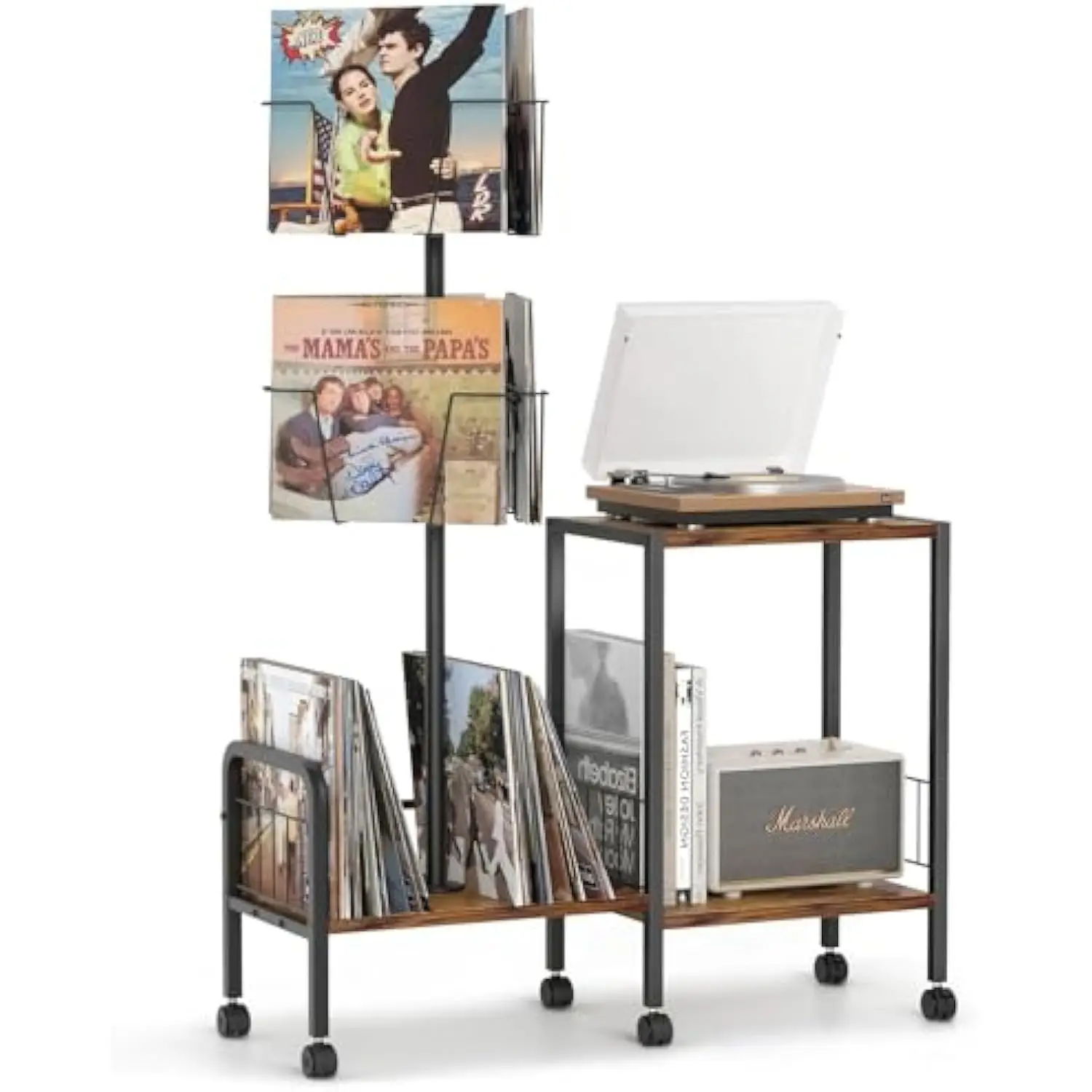 

Record Player Stand, Vinyl Record Storage Rotating, Record Player Table with Vinyl Storage, Record Holder Display for Vinyl Rec