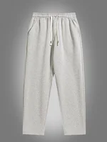 Pantalones para correr de pierna recta de color sólido para hombre, adecuados para deportes casuales como correr, gimnasio y actividades al aire libre.