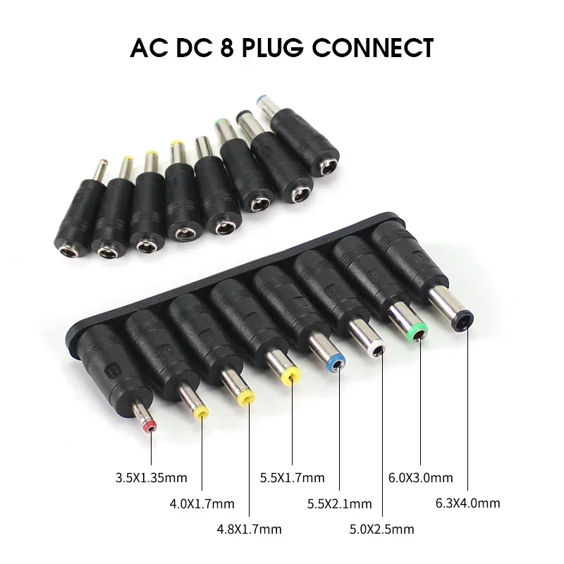 AC/DC 5V 12V 1A  EU US Plug Adapter Power Supply Switch Power Charger 110V to 220V with 8 Conversion Connector Power Switch