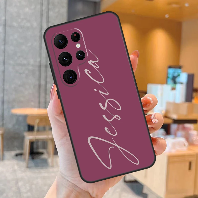 حافظة مخصصة باللون الوردي المغبر مخصصة لهاتف سامسونج جالاكسي S23 S22 S21 Ultra Plus S8 S9 S10 نوت 10 20 Ultra S21 S20 FE