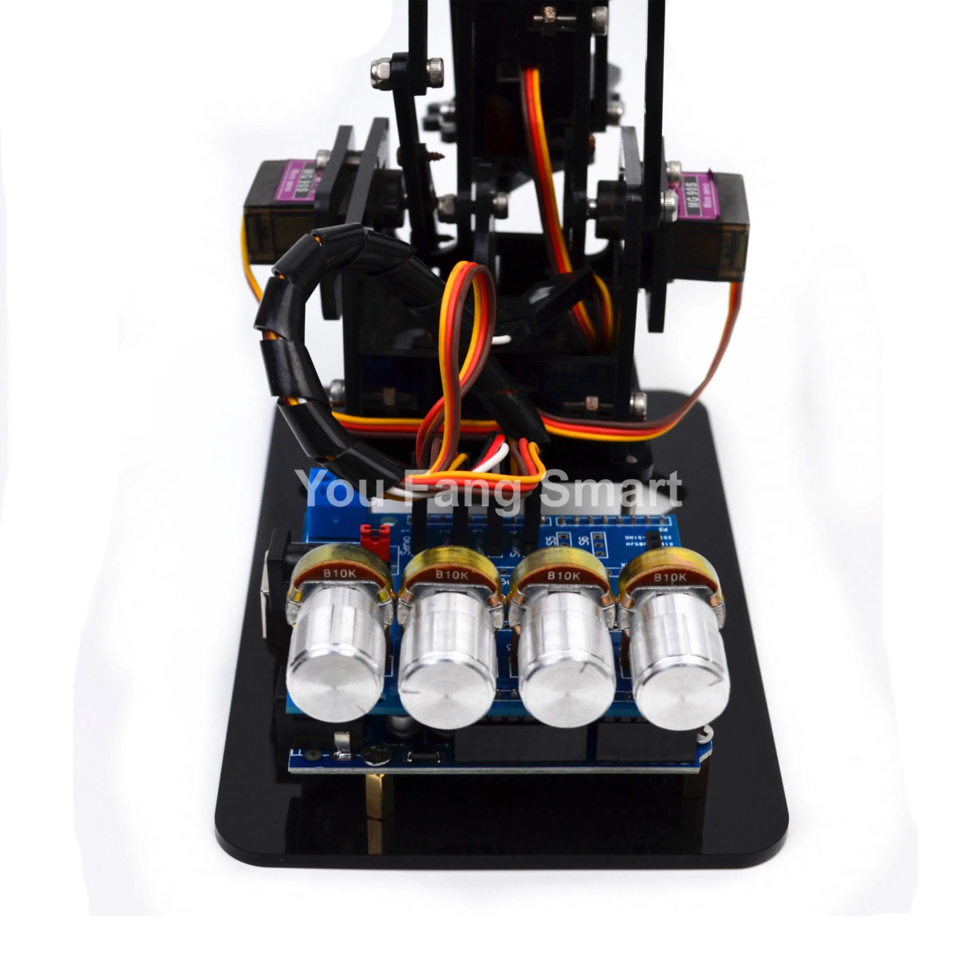 Sg90 mg90s Vorbau 4 dof Roboterarm-Kit mechanischer Arm Krallen-Kit ps2 oder Knopfs teuerung für Arduino-Roboterarm-Kit DIY-Programmier roboter – Detail 5