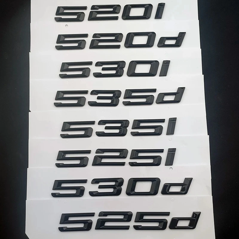 

3D ABS Black Logo 530i 520i 525i 535i 520d 525d 530d Emblem Sticker Letters Car Trunk Badge For BMW E60 E39 E34 F10 Accessories