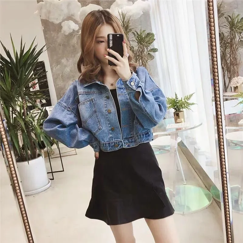 Denim Jacket for Women Loose Small Short Korean Cowboy Coat Woman Crop Reviews Many Clothes Cowgirl Clothing 2025 Models New In