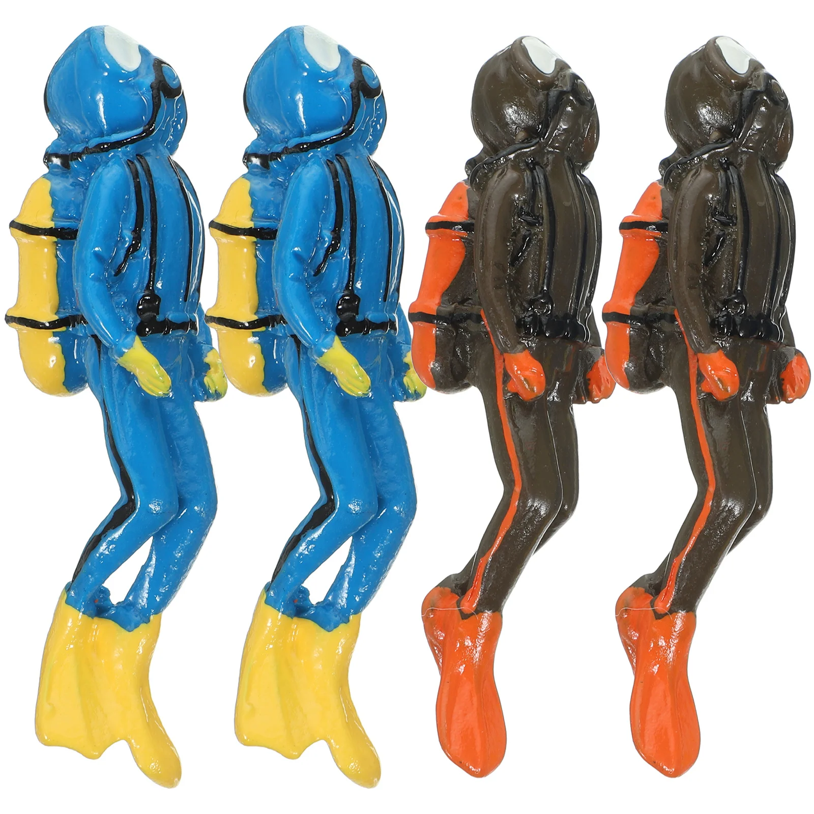 

4Pcs Resin Diver Statue Aquarium Decoration Lifelike Modeling Long Service Life Fish Tank Landscape Adorn Resin Diver Statue