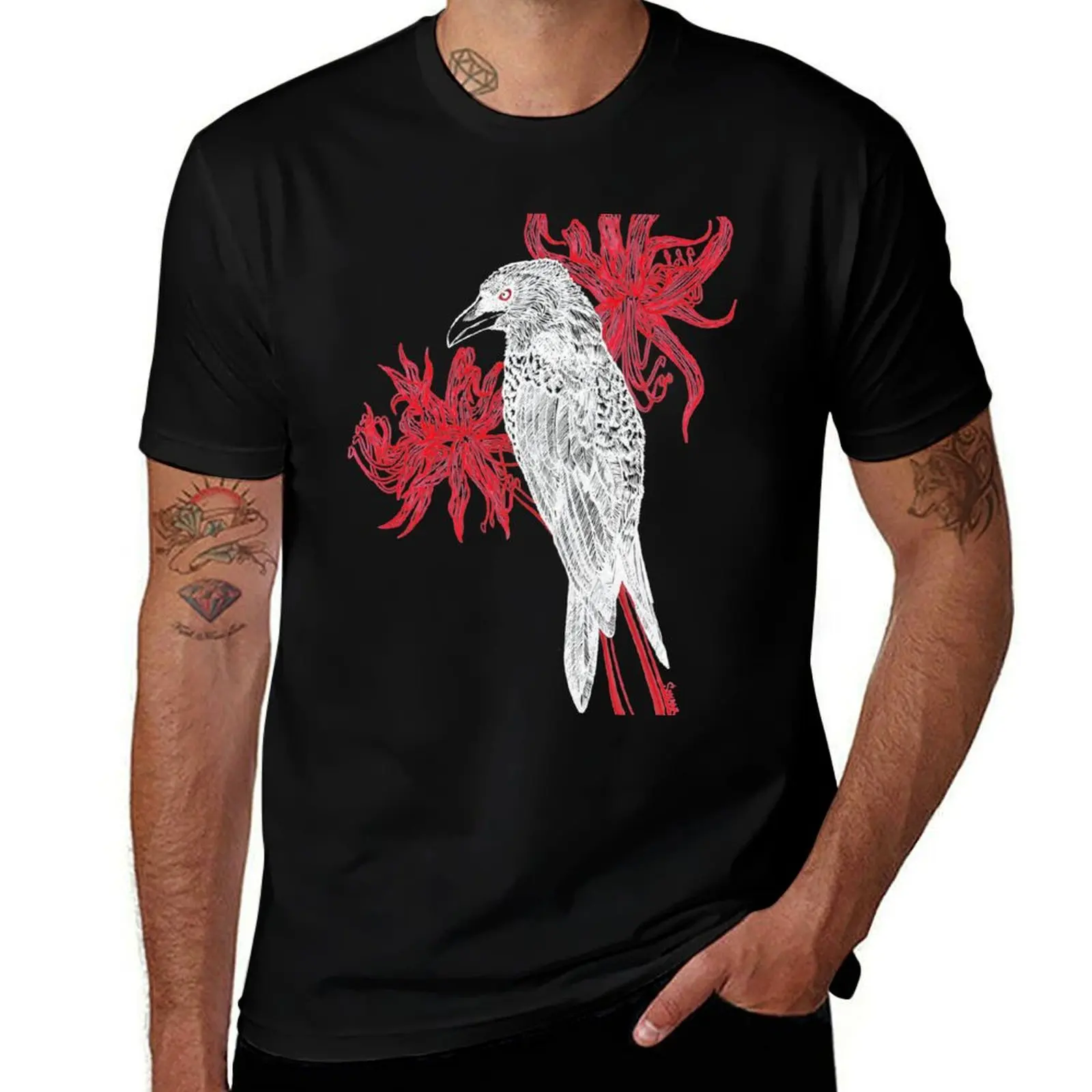 

Drongo and Spider Lily (for dark backgrounds) T-Shirt man t shirt designer t shirt custom print T-Shirt