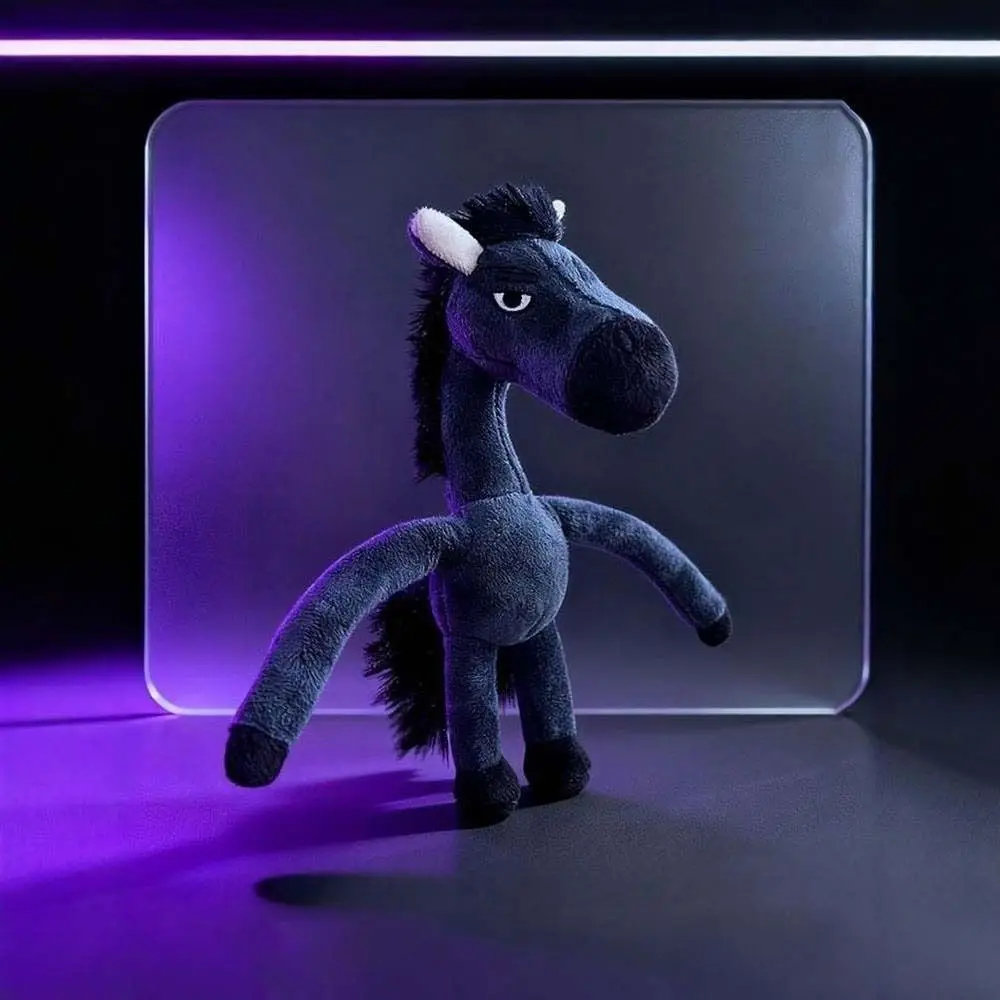 Cartoon Simulatie Paard Gevulde Sleutelhanger Fantasie Stijl Gevuld Paard Zwart Rood Sleutelhanger Simulatie Paard Kamer Decoratie