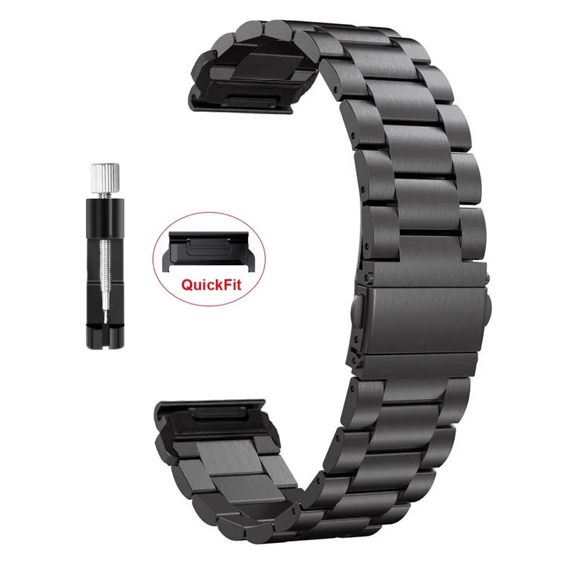 Correa de Metal para Garmin Fenix 8 8X 7 7X Pro 6 6X Plus, correa de acero inoxidable para Garmin Fenix 7X Tactix7 QuickFit 22/26mm