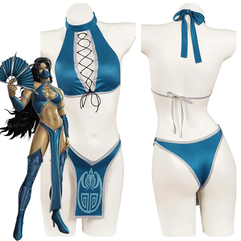 Mortal Kombat Cosplay Woman Girls Bikini Swimsuit Kitada Cosplay Costume Sexy Swimwear Halloween Carnival Outfits Bathing Suit