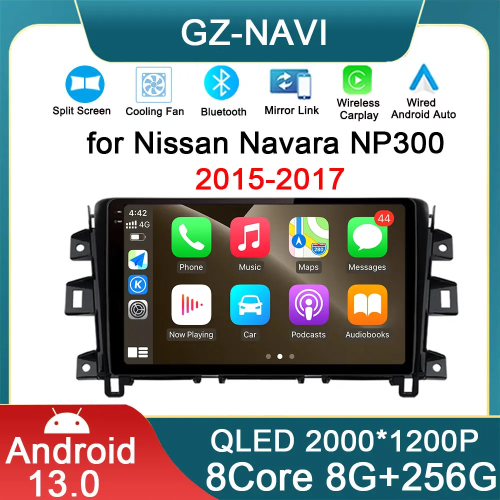 

Автомобильный мультимедийный плеер для Nissan Navara NP300 2015-2017 GPS Авторадио 4G WIFI DSP беспроводной Carplay Android 13 автомобильный радиоприемник