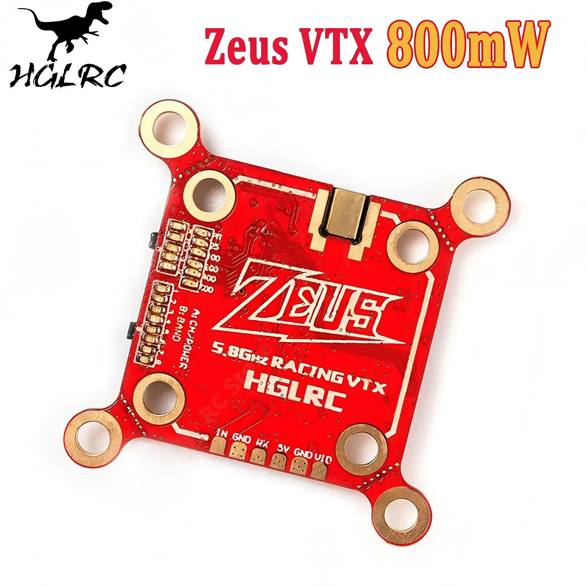 HGLRC Zeus VTX 800mW Smart Mounting 20*20 / 30*30mm Switchable 5.8G 40CH Built-in Microphone 6-26V for RC FPV Racing Drones