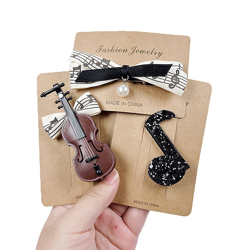 1pc Creative Violin Musical Note Hair Clips Hair Accessories Kawaii Hairpin Hair Clip For Girl Kids Children Headwear