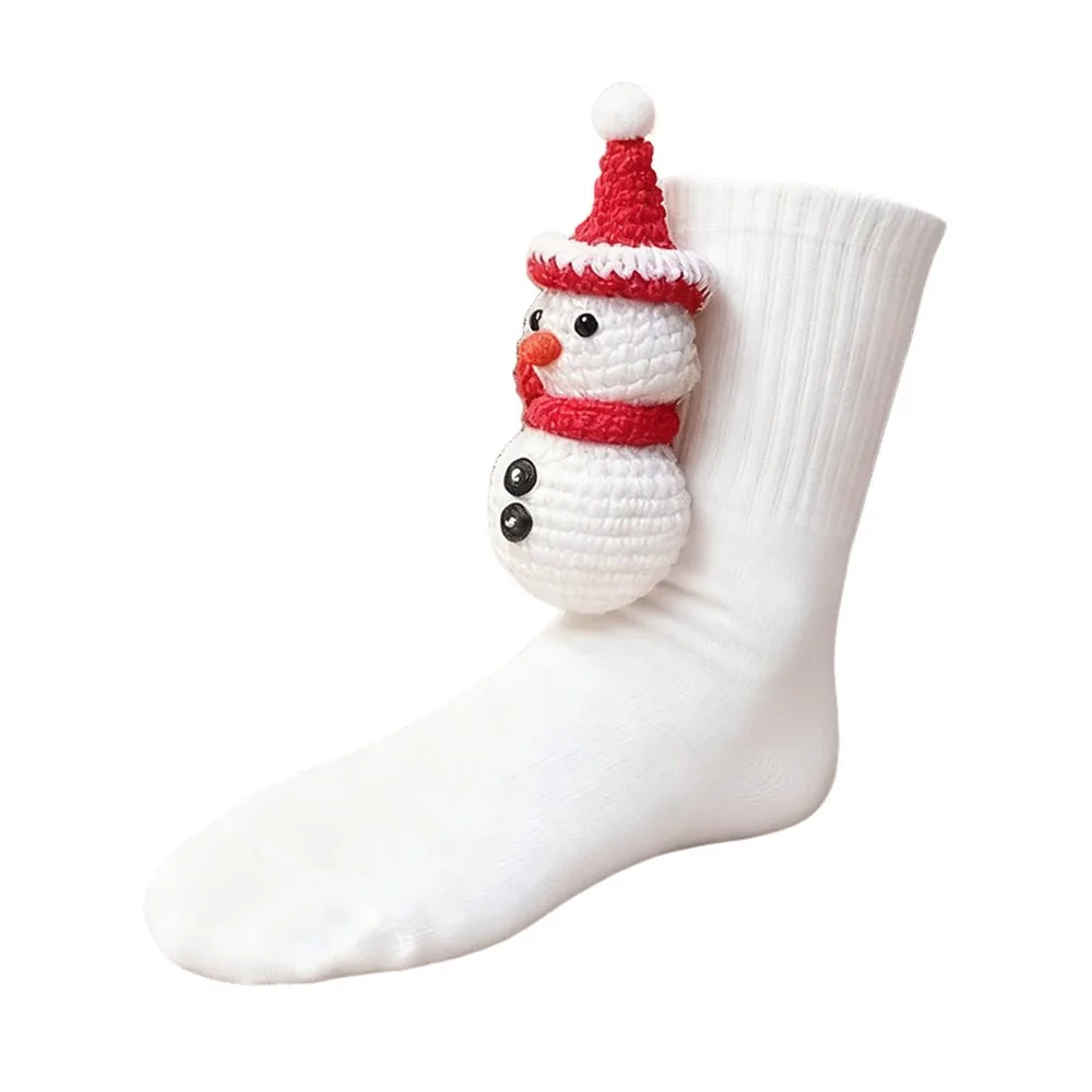 

Рождественские носки с 3D принтами для творчества, толстые теплые носки с животными, дышащие забавные носки ручной работы для мужчин и женщин