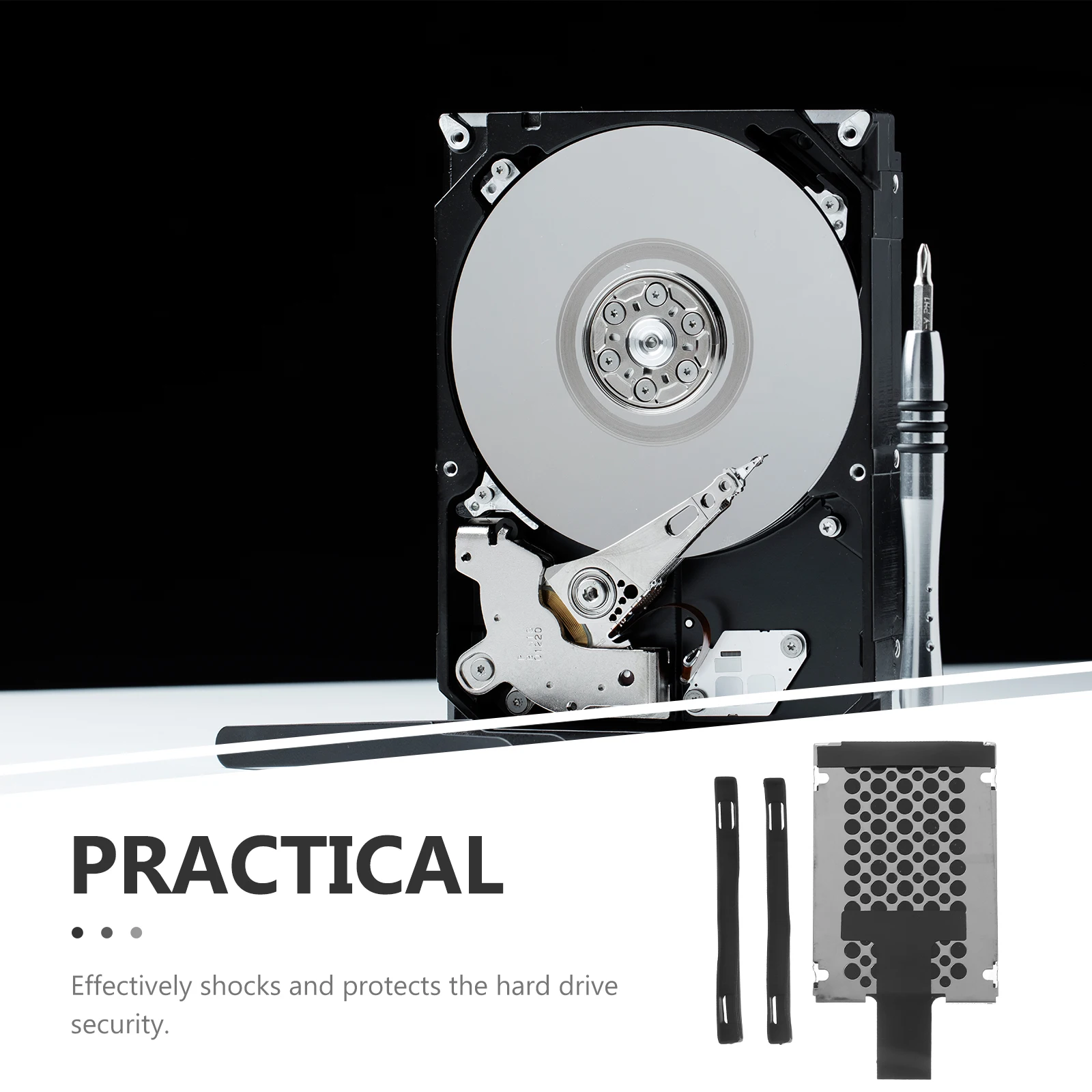 

Hard Drive Bracket Rubber Rail Cage Mounting Base for Series Laptop Storage Device Internal Disk Holder