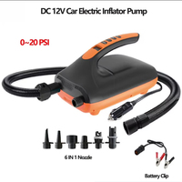 Portable SUP Electric Inflatable Pumps DC 12V Car Inflator Pump Adjustable Air Pressure 0~20PSI Inflatable/Extract Air Pump