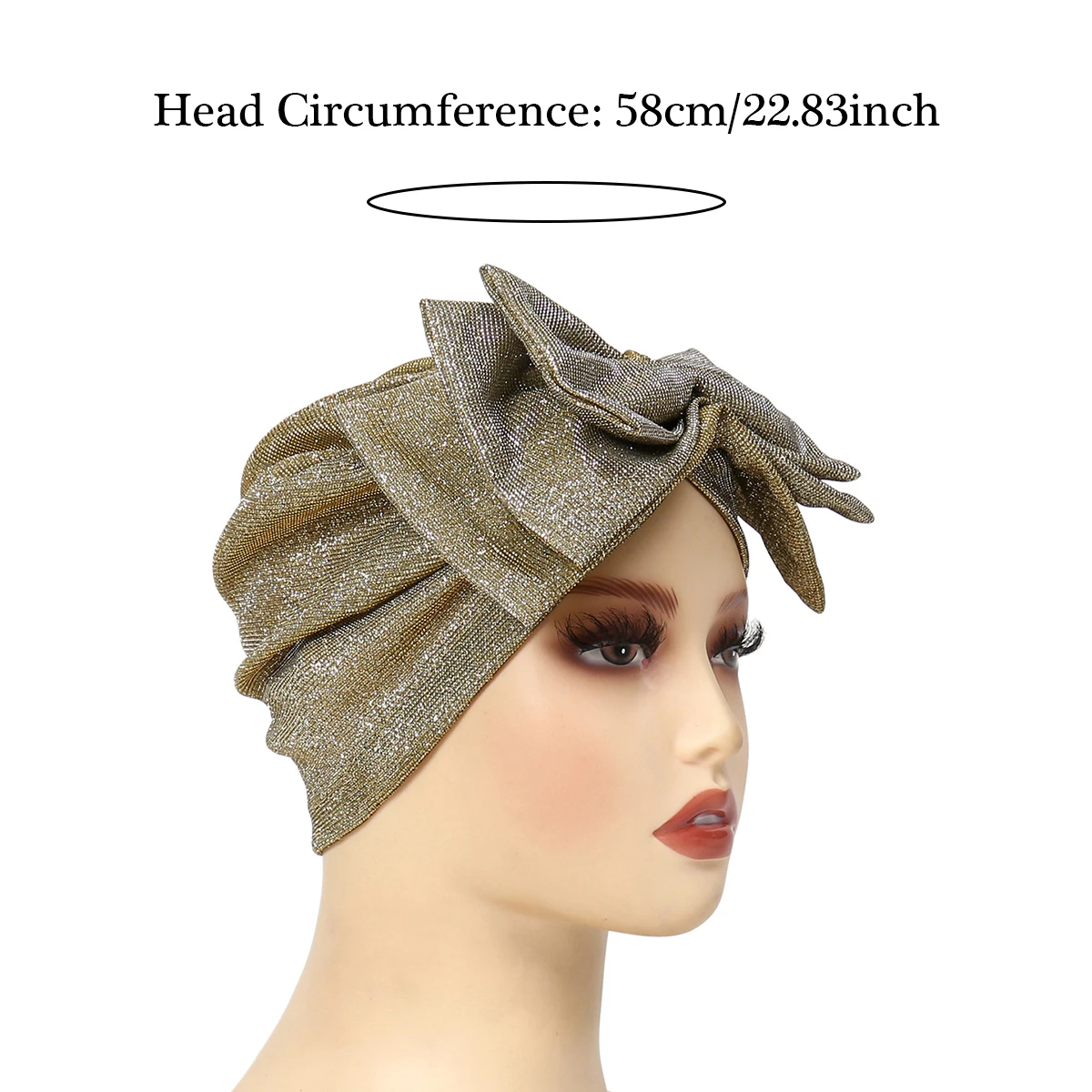 2024 New Fashion Bow Muslim Turban Hats Ramadan Hijab Bonnet Head Wraps Solid Color Indian Hat For Women Girl