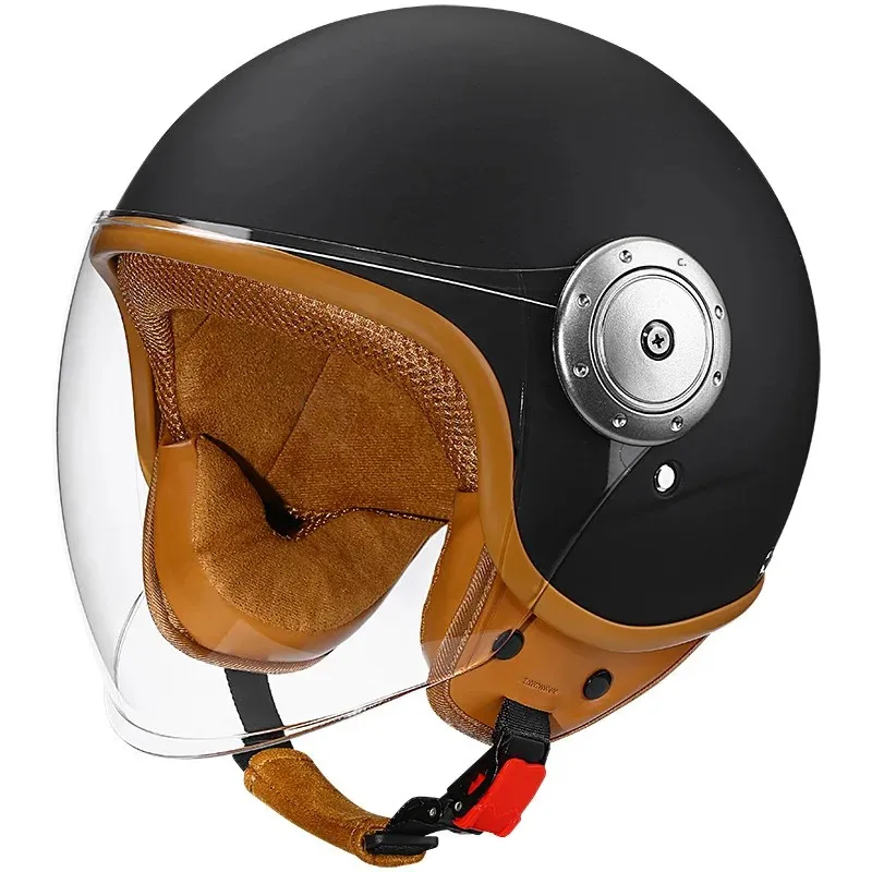 レトロハーフオープンバイクヘルメット-レトロクルージング3-4カップルヘルメット-コーヒーショップバイクハット