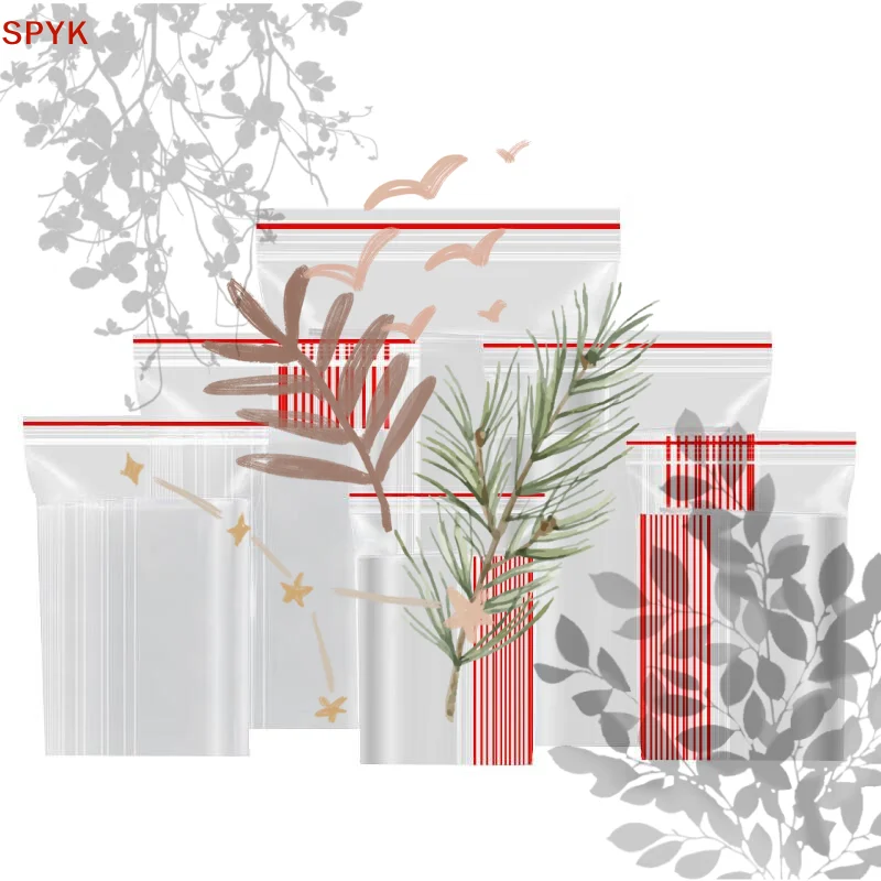 Small Transparent Reclosable Plastic Bags Clear Vacuum Food: 100Pcs Per Lot Storage Zipper