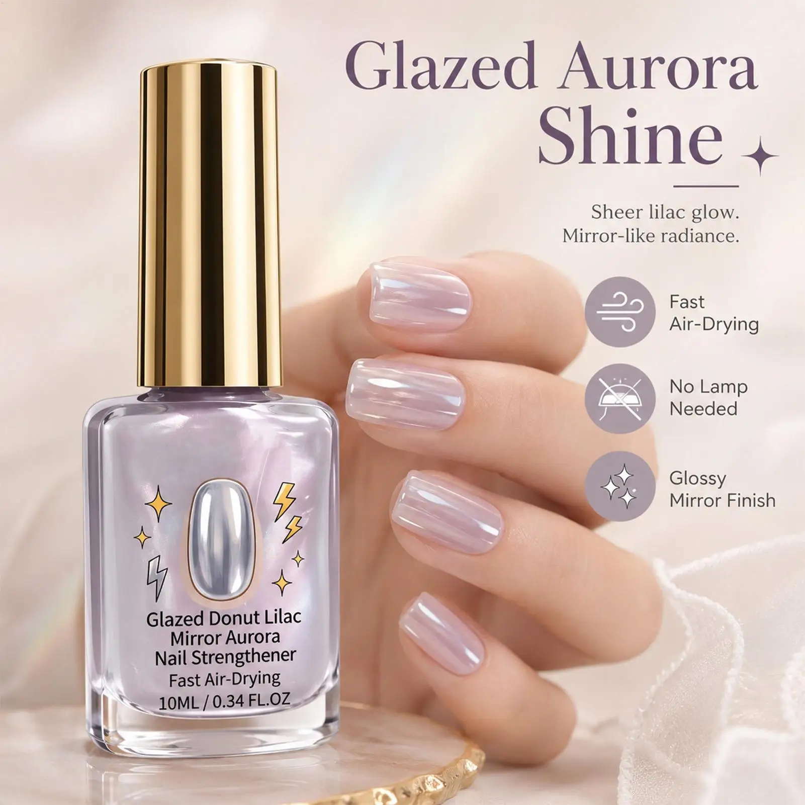 Light Purple Glossy Nail Strengthener Quick-drying Nail Polishs Clove Glossy Nail Care Oil 10ml Manicure Repair Conditioning Gel