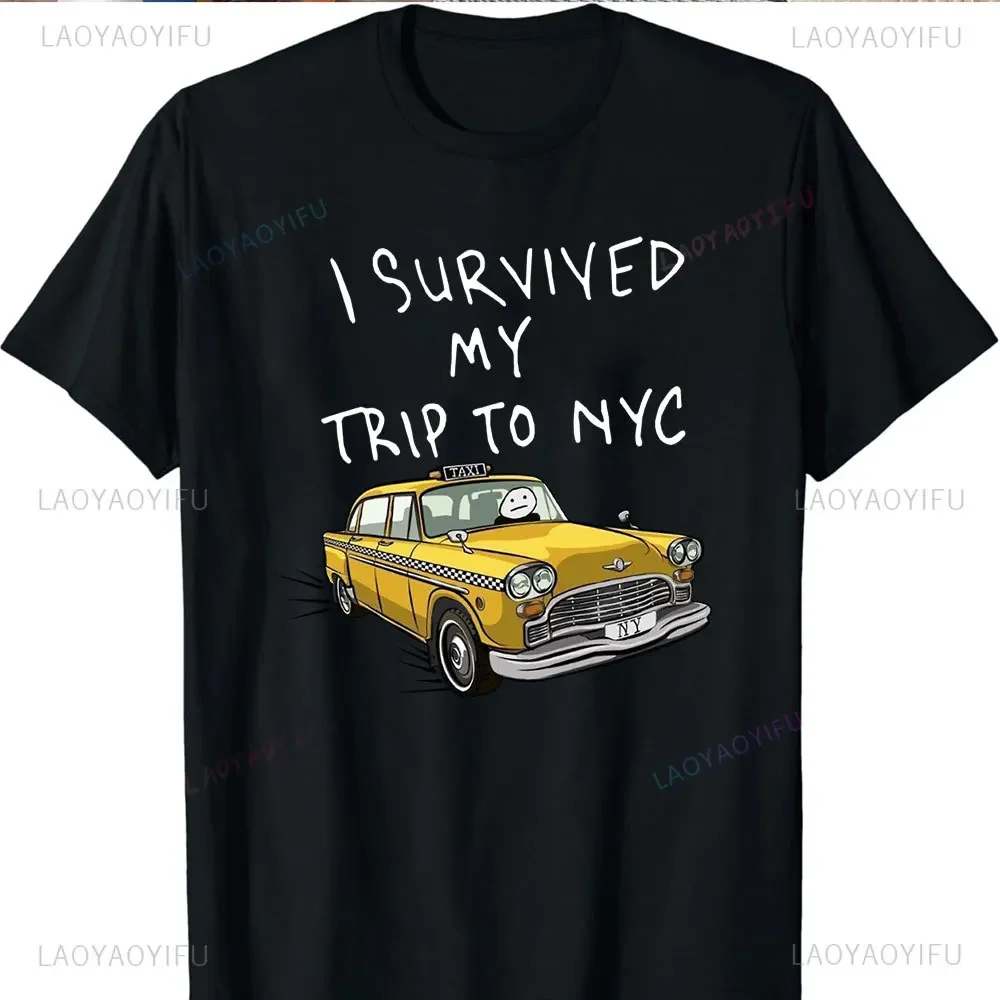 Tom Holland Same Style I Survived My Trip To NYC Classic T Shirt Vitruvian Pizza Tee Women Men Fashion Casual Oversized T-Shirt