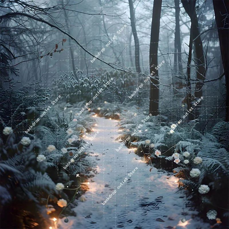 Mehofond 눈 숲 사진 배경 웨딩 풍경 장식 Photozone 생일 파티 초상화 배경