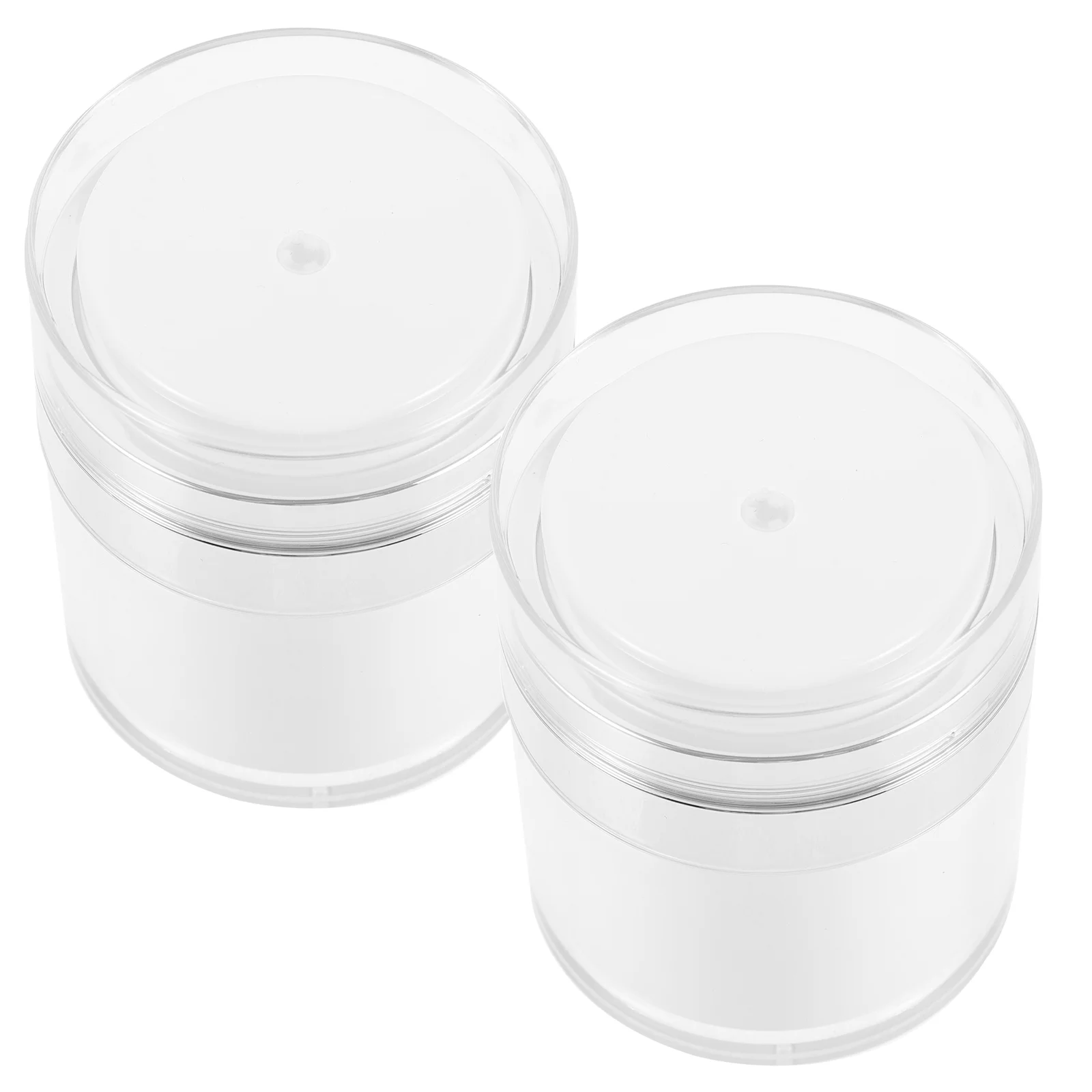 

2 Pcs Press Cream Jar Travel Containers Bottles Empty Refillable Vacuum Pump Airless Lotion As Miss Sub Sample Pot