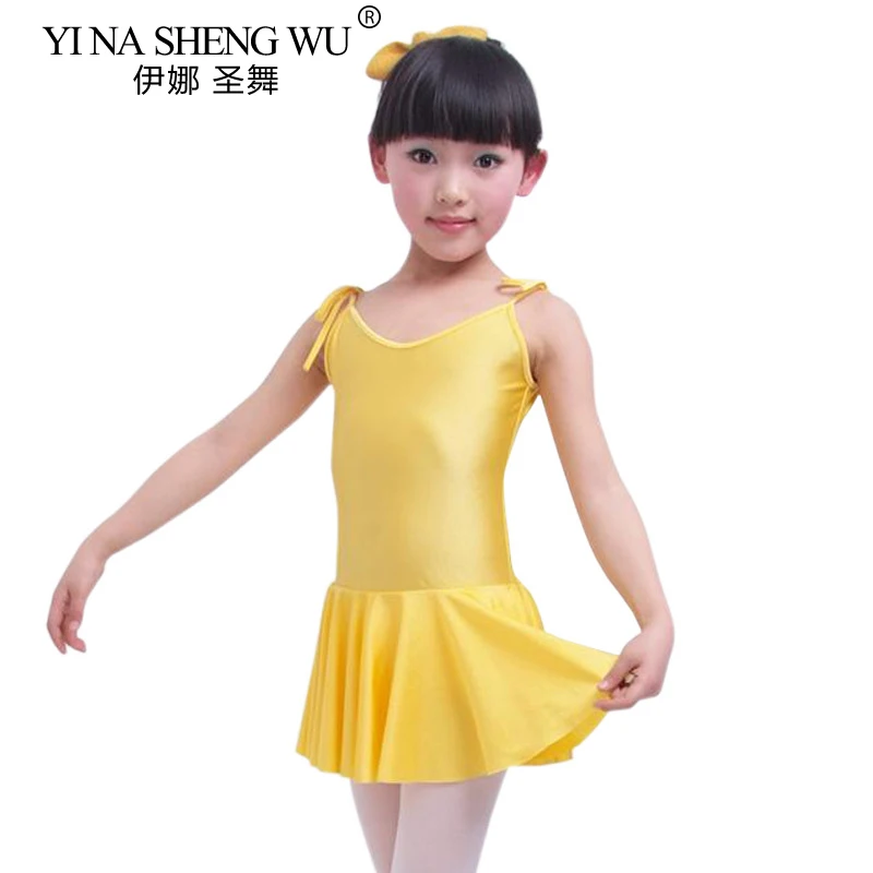 Children\'s Dance Sling Ballet Skirt Girls Ballet Tutu Dress Dance Exercise Gymnastics Leotard Sleeveless Lacing Fluffy Skirt