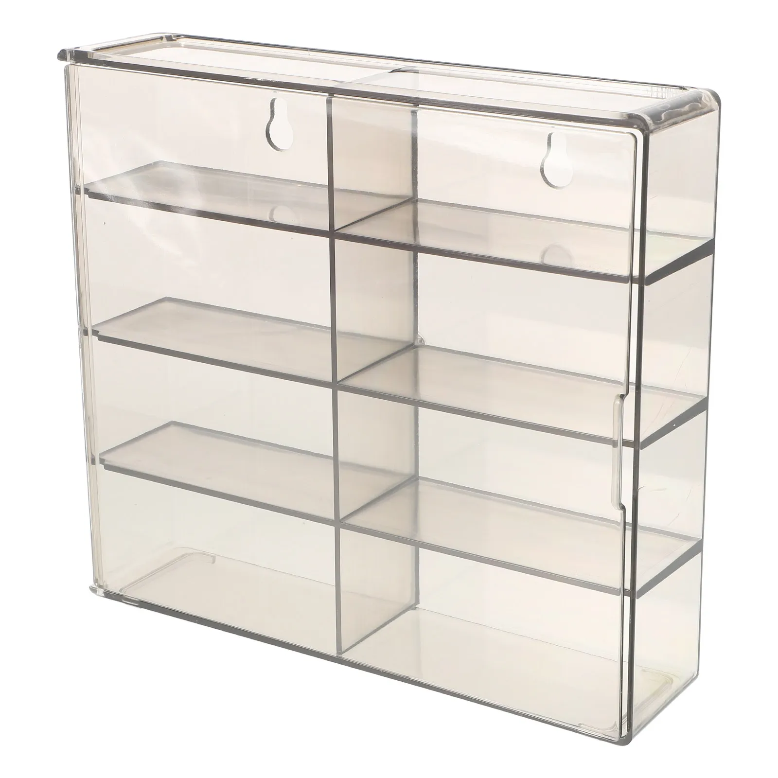 8-Compartment Clear Plastic Display Case for Car Models Stackable Dustproof Organizer for Vehicles Home Office