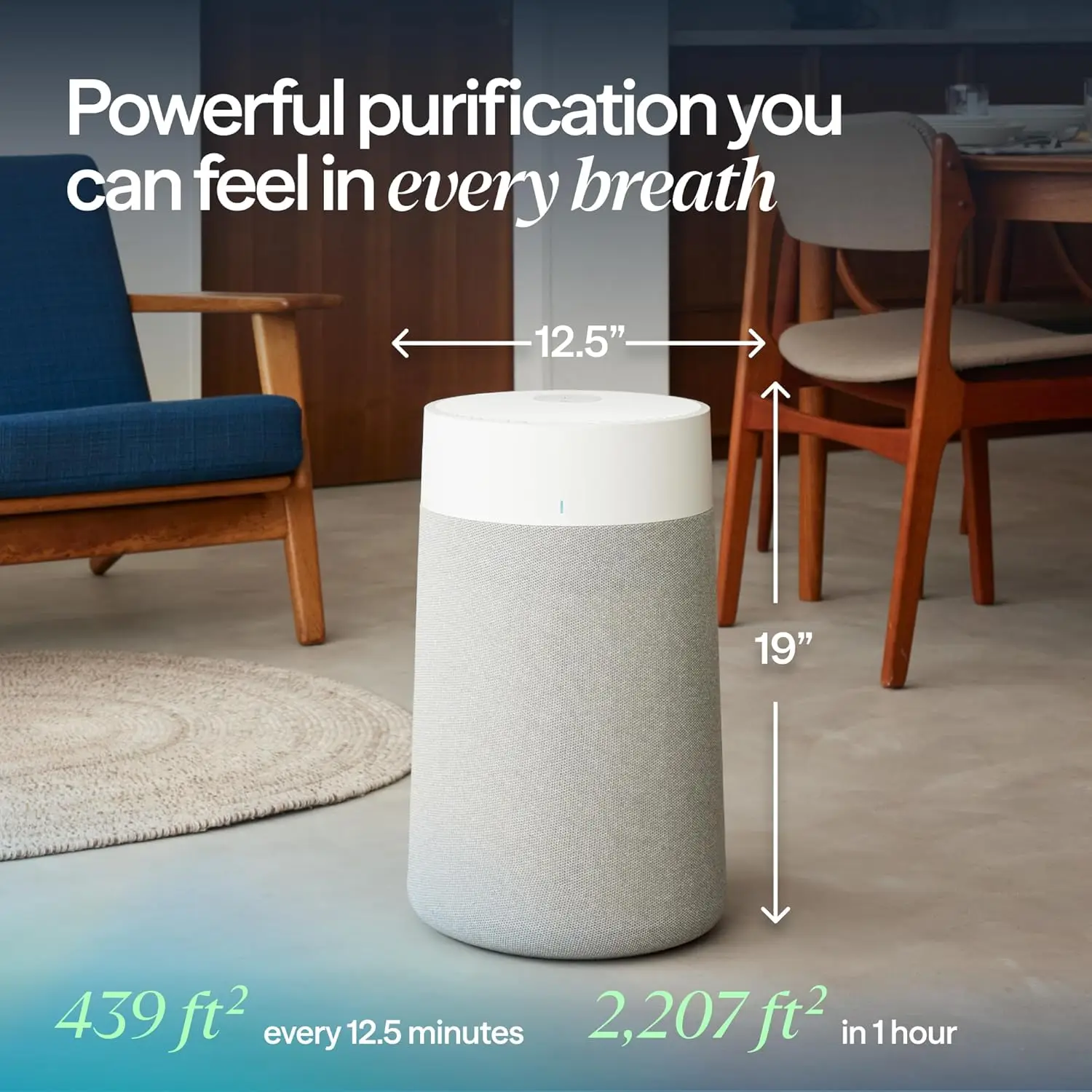 Air Purifier for Medium Rooms, Cleans 1858 sqft in 1 Hour, HEPASilent Smart Cleaner for Home Pets Allergies Dust Smoke