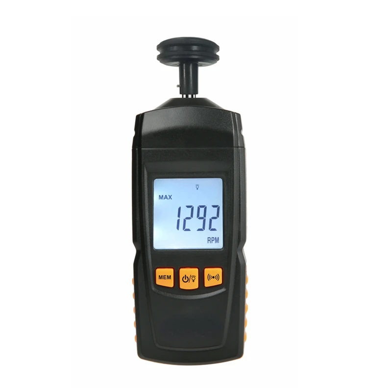 

Digital Contact Tachometer Rotate Speed Linear Velocity Motor Frequency Meter 0.5~19999RPM Value Data Hold LCD Speedometer Tip