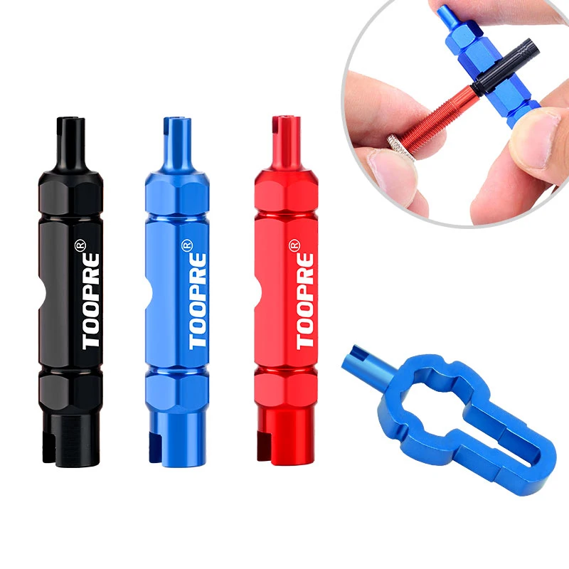 Bicycle Tire Nozzle Wrench Multifunctional Valve Core Tool Double-head Portable Removal disassembly spanner Bike Repair Tool