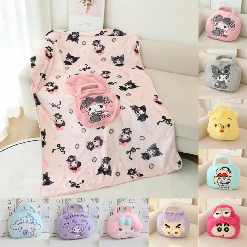 

Sanrio Anime Cartoon Hand-Held Portable Kawaii Y2K Storage Blanket Cover Blanket Office Nap Air Conditioning Blanket Kids Toys