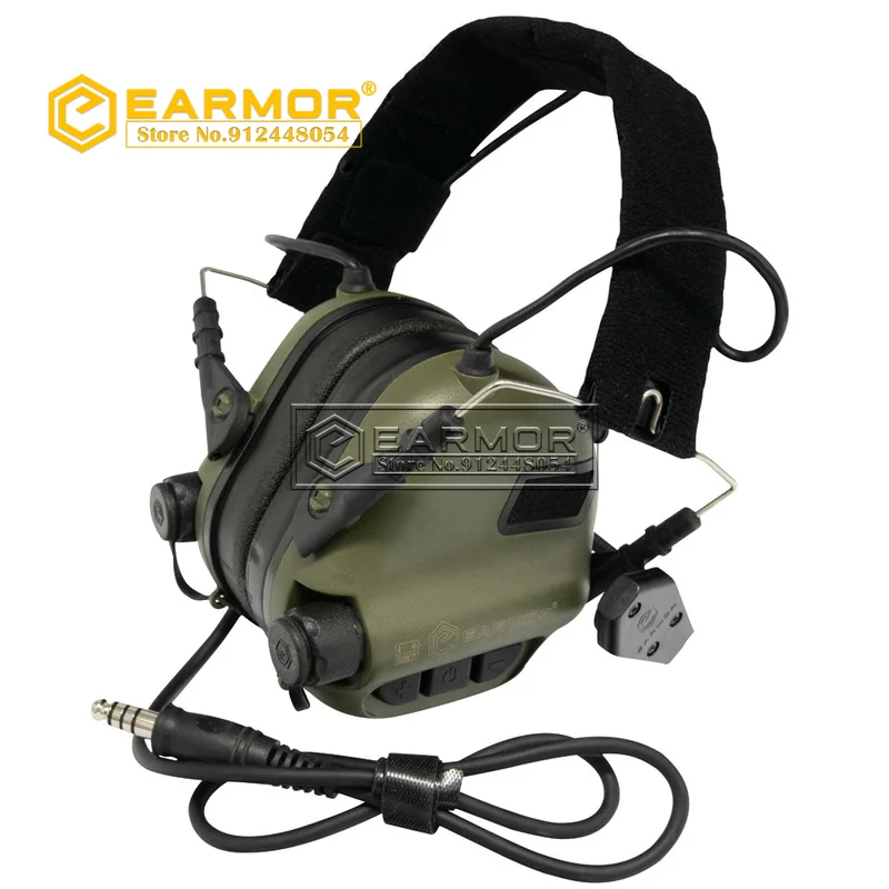 Imagem -04 - Earmor M32 Mod4 Tactical Headconjunto M51 Ptt Adapter Conjunto para Baofeng Rádio Comunicação Eletrônica Protetor de Audição