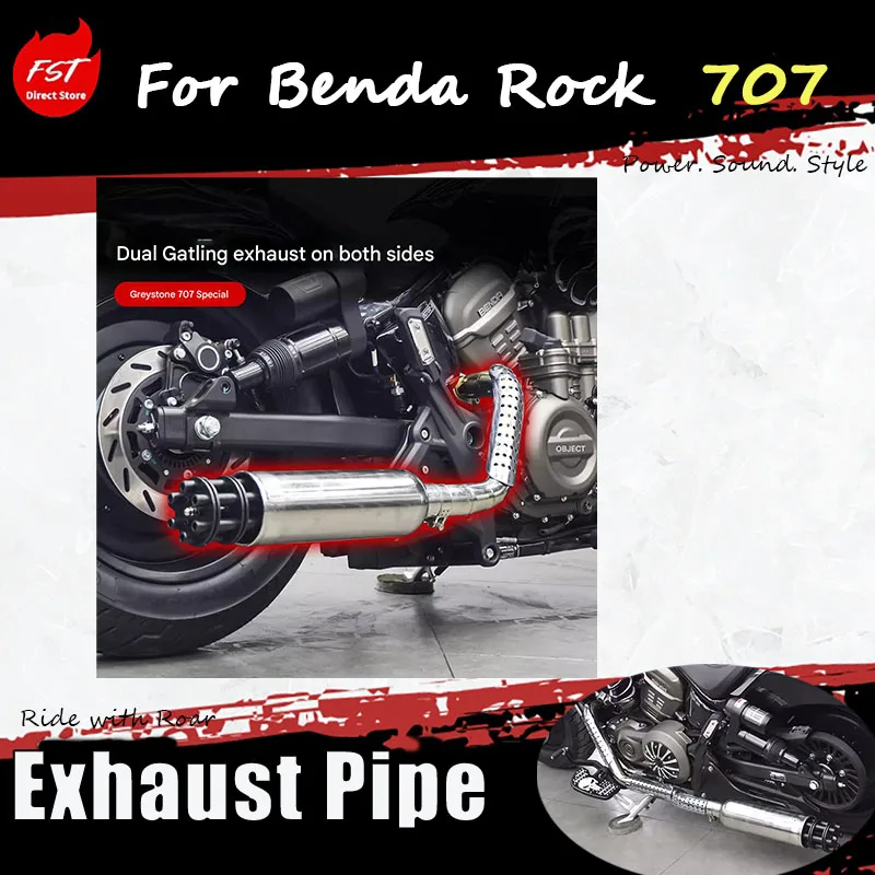 For Benda Rock 707, we offer a retro dual-exhaust Gatling exhaust system with a full-length sound enhancement accessory.