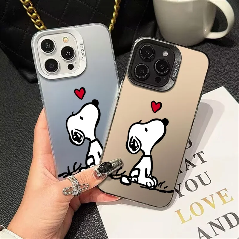 Vollbild-Snoopy-Gehäuse für OPPO A15 A35 A18 A38 A3X A5X A55 A36 A17 A58 A57 A78 A98 A60 A16K Hülle Hard IMD stoßfeste Abdeckung