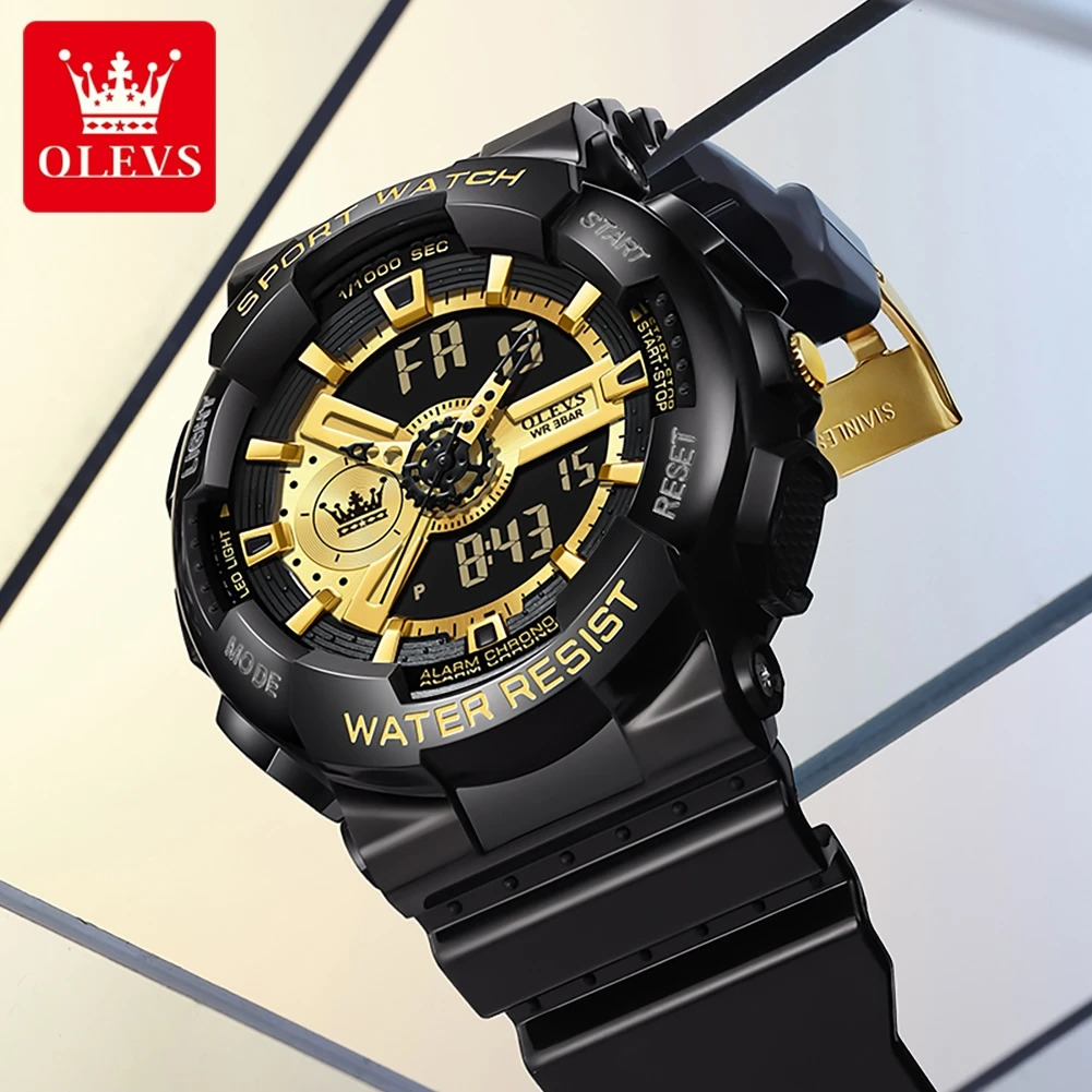 OLEVS 1102 Orologio da uomo Orologio al quarzo da lavoro originale di lusso ﻿   Orologi lunari sportivi impermeabili con data settimanale luminosa per uomo