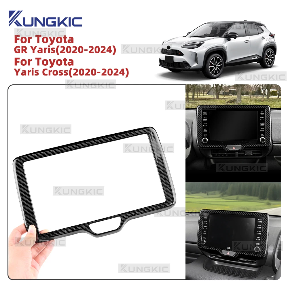 

For Toyota Yaris Cross/Yaris GR 2021 2022 2023 2024 Real Hard Dry Carbon Fiber Cover LHD RHD Car Central Control Screen Frame